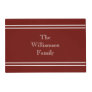 Personalized Dark Burgundy & White Striped Placema Placemat
