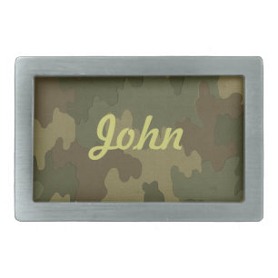 Personalized Dark Camouflage Belt Buckle