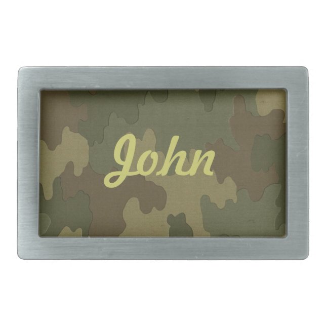 Personalized Dark Camouflage Belt Buckle (Front)