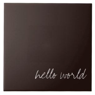 Personalized Dark Chocolate Brown Ceramic Tile