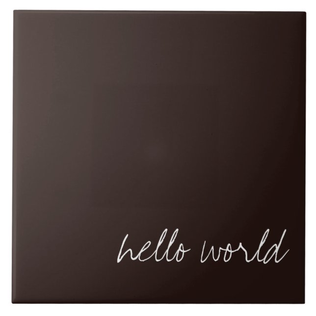 Personalized Dark Chocolate Brown Ceramic Tile (Front)