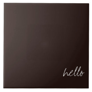 Personalized Dark Chocolate Brown Ceramic Tile