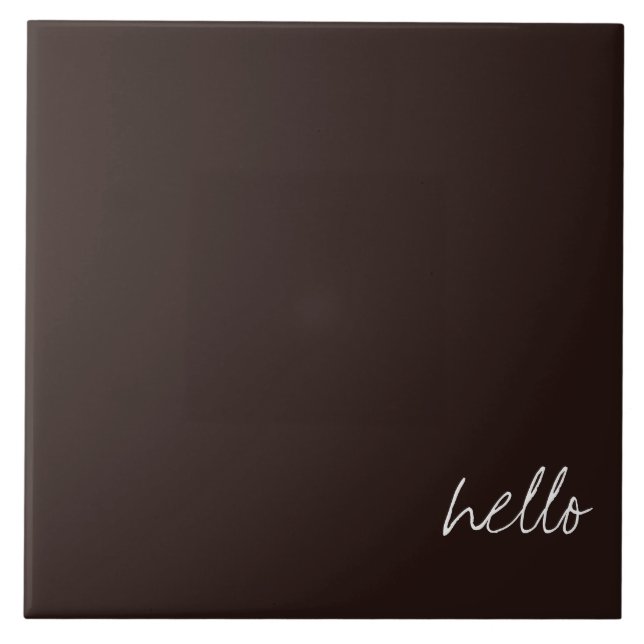Personalized Dark Chocolate Brown Ceramic Tile (Front)