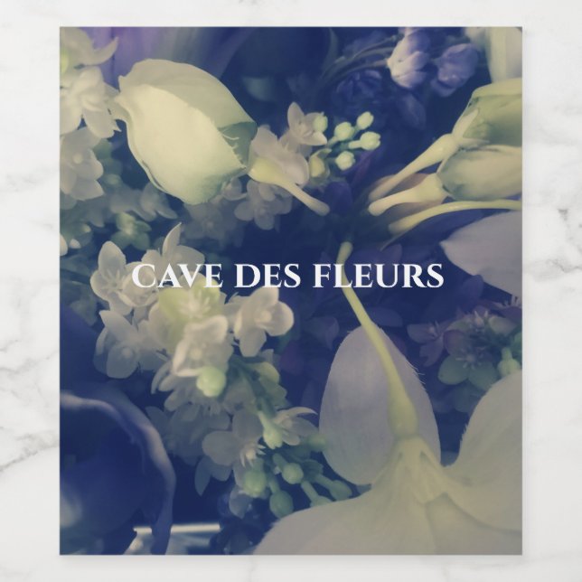 personalized dark flowers wine labels (Single Label)
