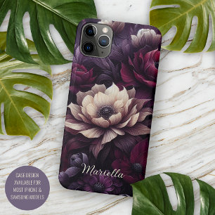 Personalized Dark Gothic Dahlia Floral Victorian iPhone 11 Pro Max Case
