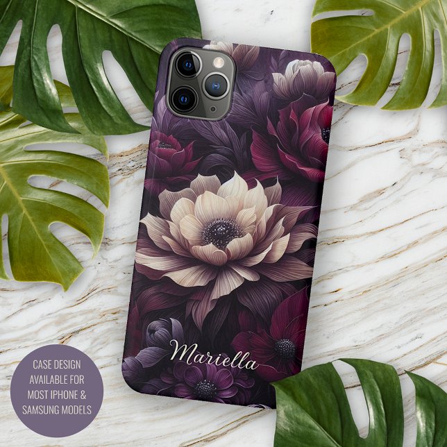 Personalized Dark Gothic Dahlia Floral Victorian Case-Mate iPhone Case (Creator Uploaded)