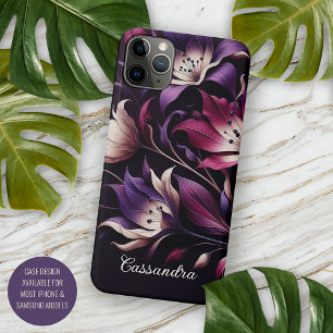 Personalized Dark Gothic Lilies Floral Victorian iPhone 11Pro Max Case
