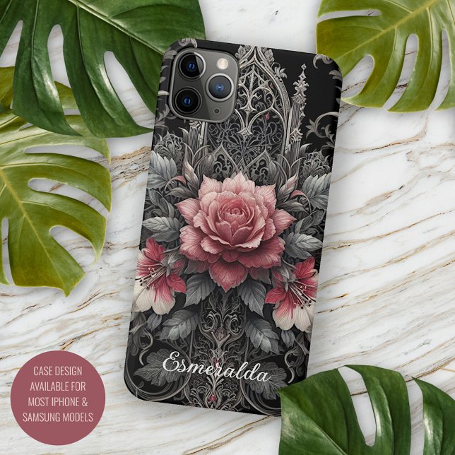 Personalized Dark Gothic Rose Floral Victorian Case-Mate iPhone Case (Creator Uploaded)
