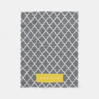Personalized Dark Gray and Yellow Quatrefoil