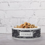 Personalized Dark Gray Camo Pattern Pet<br><div class="desc">For the most awesome pets,  this cool personalized bowl for dogs or cats features a dark gray camouflage pattern with your pet's name in the center.</div>
