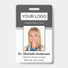 Personalized Dark Gray  Doctor Photo Identity