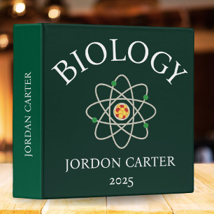 Personalized Dark Green Biology Name Folder