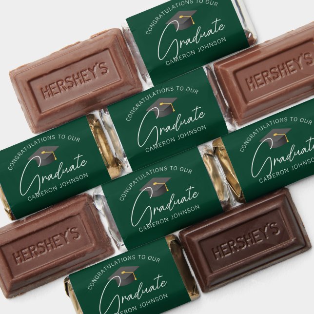 Personalized Dark Green Graduation Party Hershey's Miniatures (Assorted)