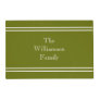 Personalized Dark Green & White Striped Placemat