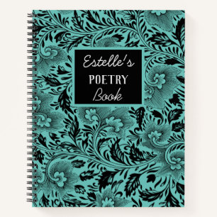 Personalized Dark Moody Floral Poetry Notebook