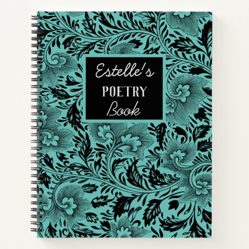 Personalized Dark Moody Floral Poetry Notebook