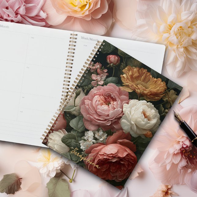 Personalized Dark Moody Vintage Floral Notebook  (Creator Uploaded)