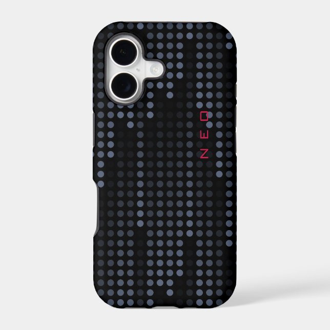 Personalized Dark Polka Dots Matrix patterned Iphone Case (Back)