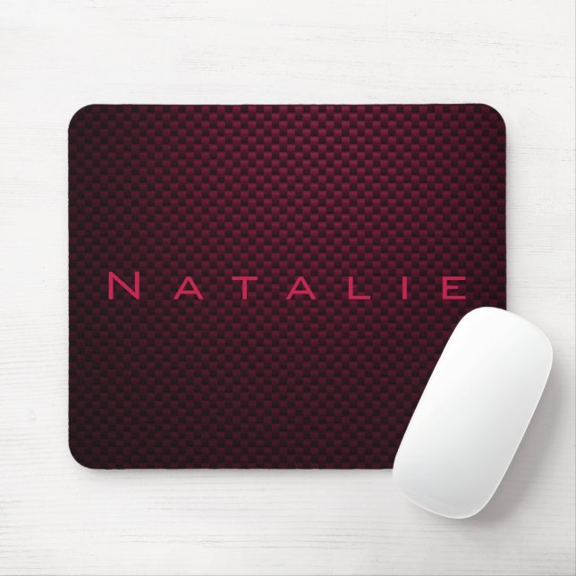 Personalized Dark Purple carbon fiber patterned Mouse Pad (With Mouse)