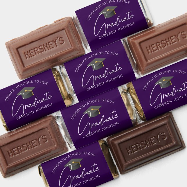 Personalized Dark Purple Graduation Party Hershey's Miniatures (Assorted)