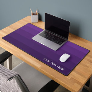 Personalized Dark Purple Stripe Desk Mat
