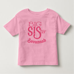 Personalized Dark Raspberry Pink BIG Sister Toddler T-shirt