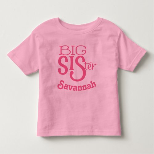 Personalized Dark Raspberry Pink BIG Sister Toddler T_shirt