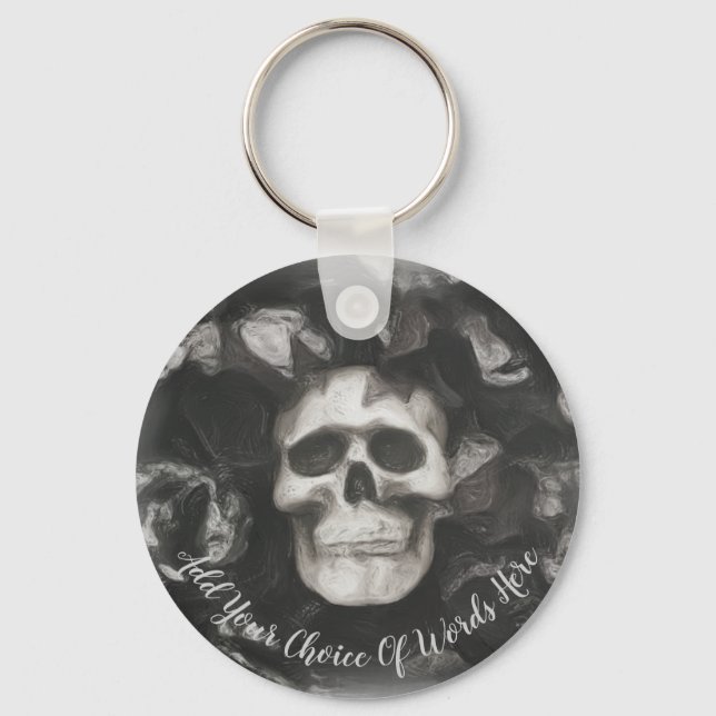 Personalized Dark Skull Keychain (Front)