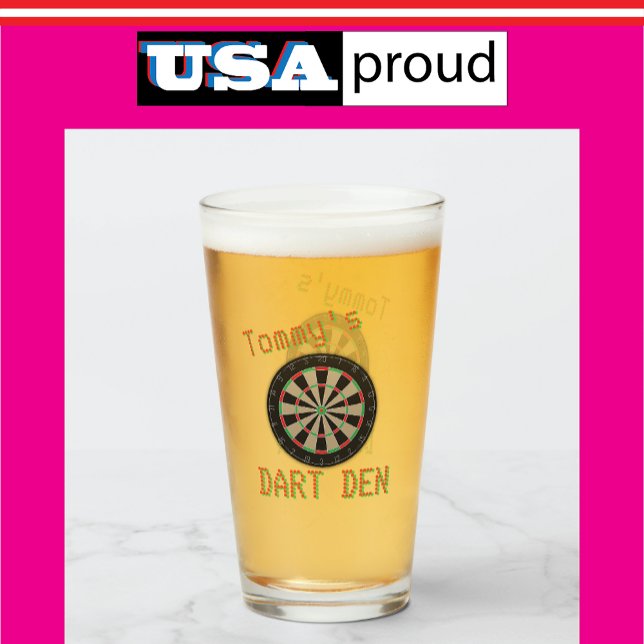 Personalized Dart Den Glass 🎯 Faux Tavern Club  (Creator Uploaded)