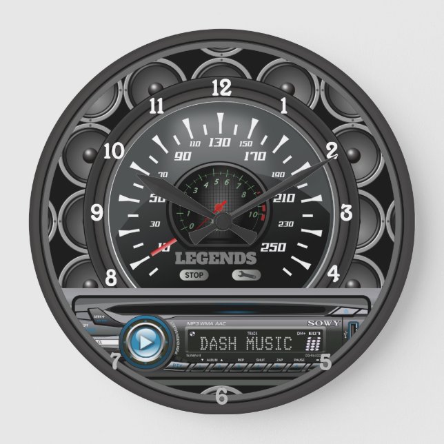 Personalized Dashboard Deck Speedometer Large Clock (Front)