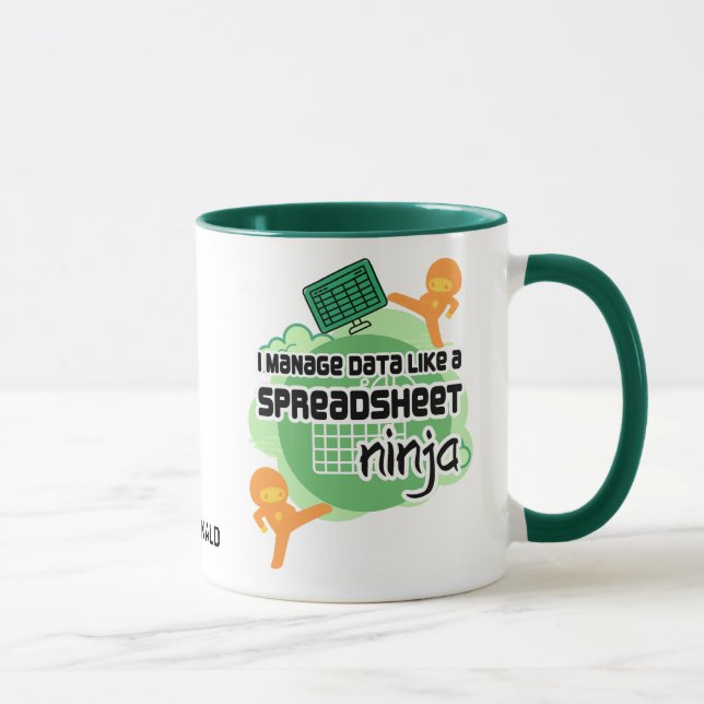 Personalized Data Manager SPREADSHEET NINJA Mug (Right)