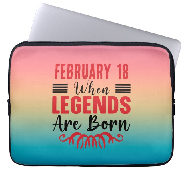 Personalized Date Birthday Legends Are Born Laptop Sleeve (Front)