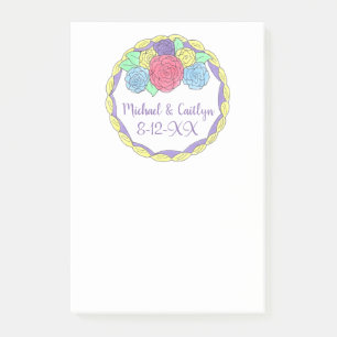 Personalized Date Wedding Cake Favor Post Its Post-it Notes
