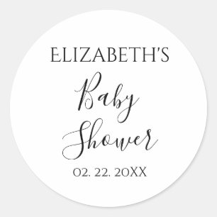 Personalized Dated Baby Shower Classic Round Sticker