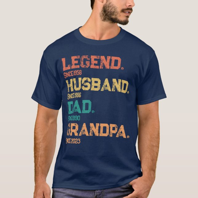 Personalized Dates - Legend Husband Dad Grandpa T-Shirt (Front)