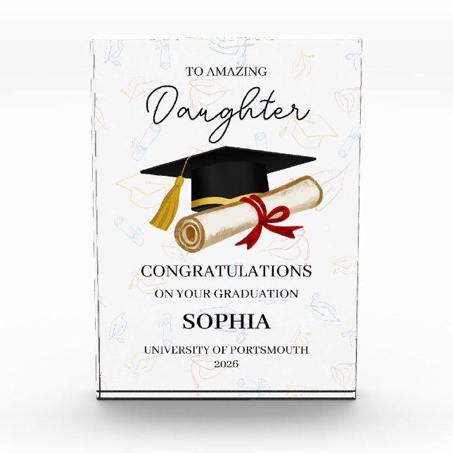 Personalized Daughter Graduation Keepsake  Acrylic Award (Front)