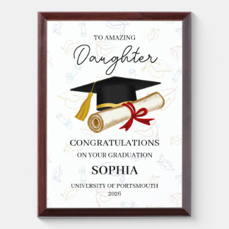 Personalized Daughter Graduation Keepsake  Award Plaque