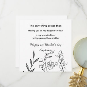 Personalized daughter in law 1st mother's day  thank you card