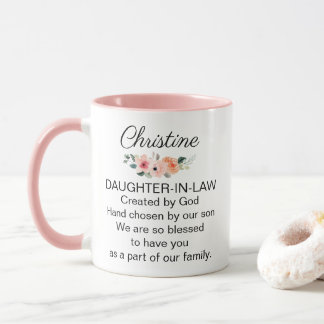 Personalized Daughter In Law Religious Poem Floral Mug