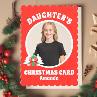Personalized Daughter's Photo Christmas Holiday Card