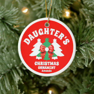 Personalized Daughter's Photo Christmas Tree Ceramic Ornament