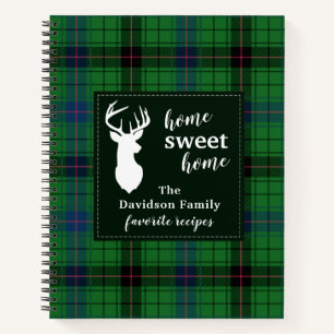 Personalized Davidson Tartan Plaid Family Recipe Notebook
