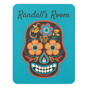 Personalized Day of the Dead Sugar Skull Door Sign