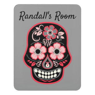 Personalized Day of the Dead Sugar Skull Door Sign