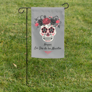 Personalized Day of the Dead Sugar Skull Garden Flag