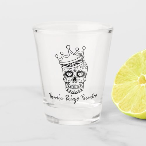 Personalized Day of the Dead Sugar Skull TOAST Shot Glass