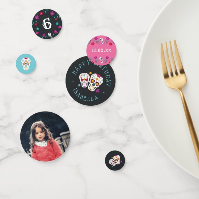 Personalized Day of the Dead Theme Birthday Party Confetti (Group)