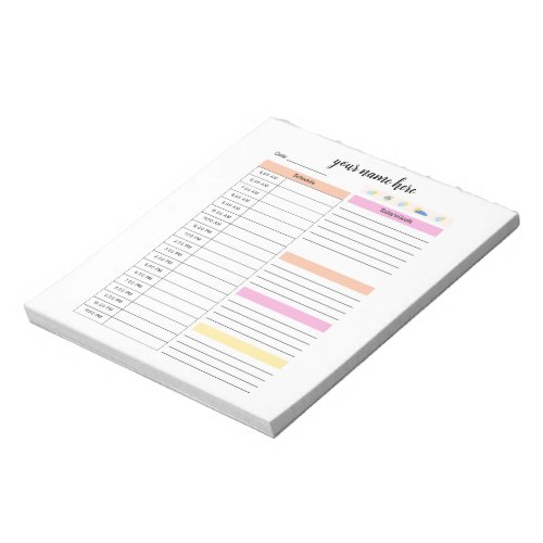 Personalized Day Plan Notepad