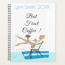 Personalized Day Planner But First Coffee Quote