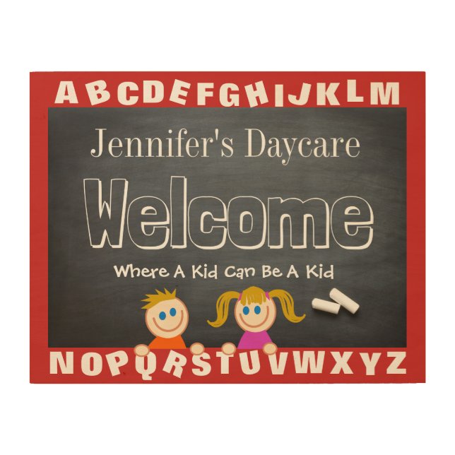 Personalized Daycare Alphabet Welcome Sign (Front)